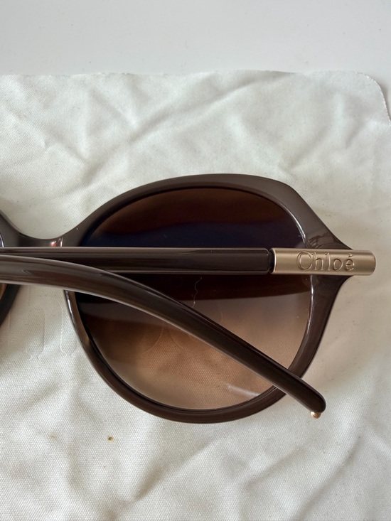 Chloe Brown Gradient Round Sunglasses for Women NO box main image 6